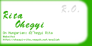 rita ohegyi business card